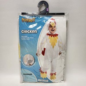 Spirit Halloween Faux Fur Chicken Costume Toddler Size 5T-6T With Chicken Sounds